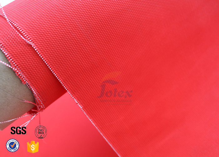 Red Acrylic Coated Fiberglass Fabric For Industrial Fire / Welding Blanket