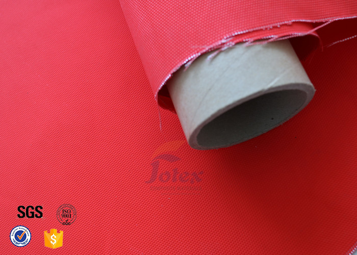 Red Acrylic Coated Fiberglass Fabric For Industrial Fire / Welding Blanket