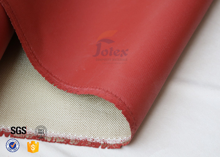 800℃ 0.8mm Red Silicone Coated High Silica Fabric For Heat Insulation