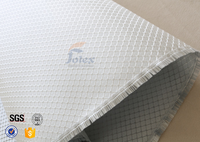 Checked Silver Coated Fabric Aluminized Fiberglass Cloth For Decoration