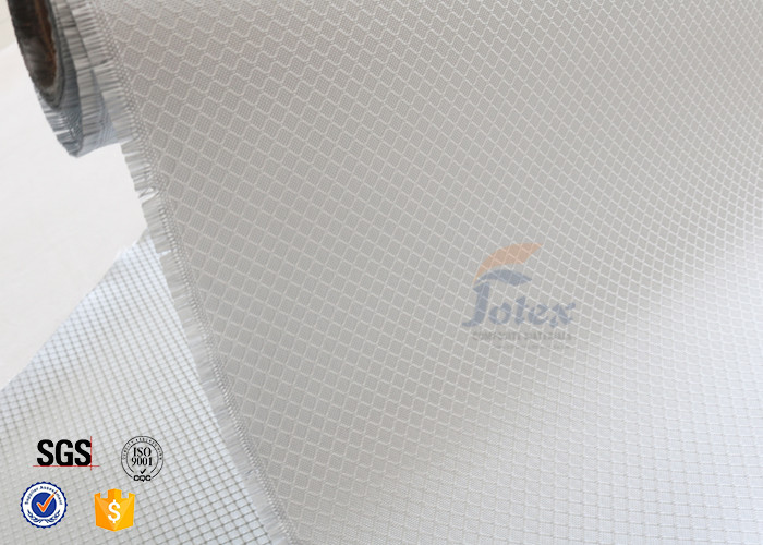 Checked Silver Coated Fabric Aluminized Fiberglass Cloth For Decoration