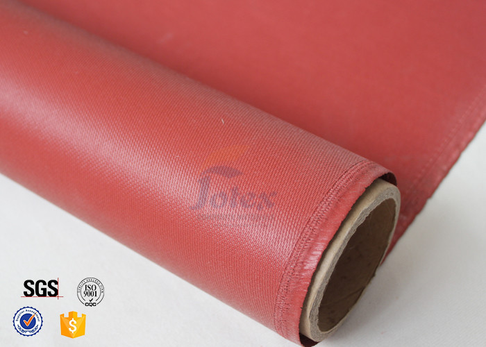Red Silicone Coated High Silica Fabric 800℃ 0.7mm 37