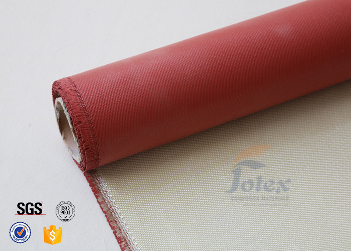 800℃ One Side Red Silicone Coated High Silica Glass Fiber 0.8MM 700GSM High Strength