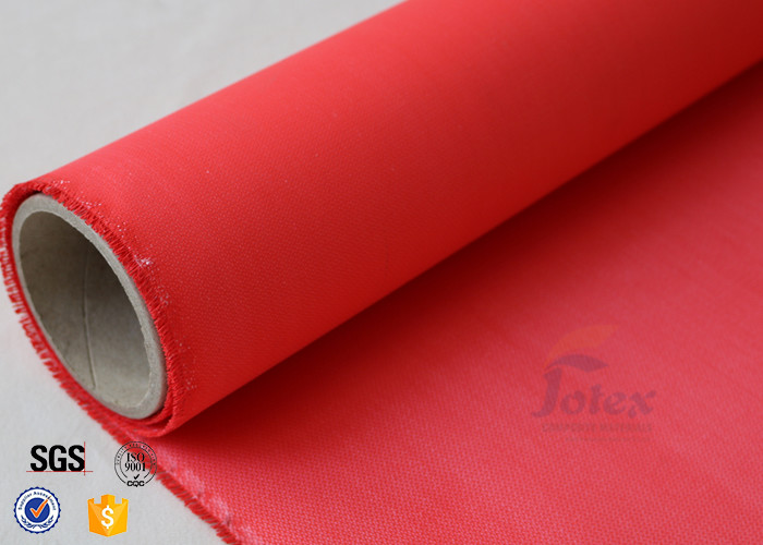 0.45Mm 530GSM Fiberglass Cloth Roll Red Acrylic Coated For Welding Blanket