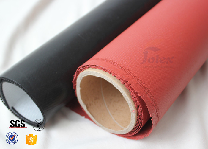 Red 800℃ Silicone Coated High Silica Fabric Break Twill Weave 750GSM