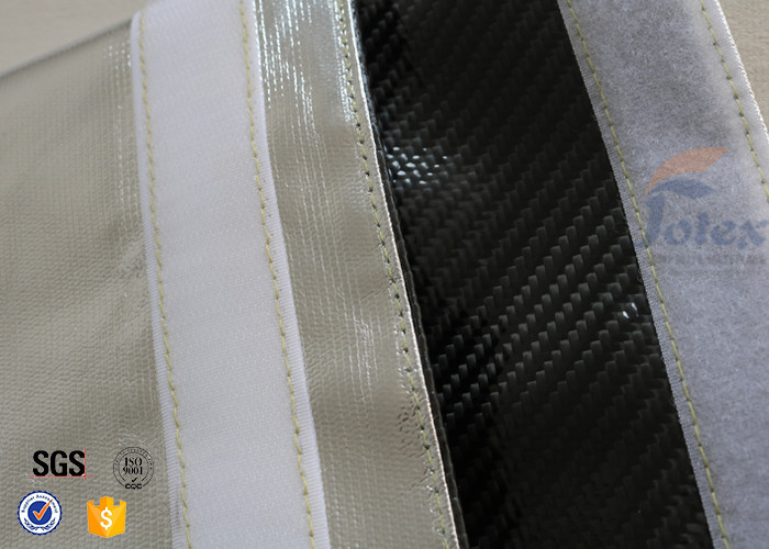 Silver Outside Fireproof Bag Pouch Non Irritating Fiberglass 1000℉ 17x27cm