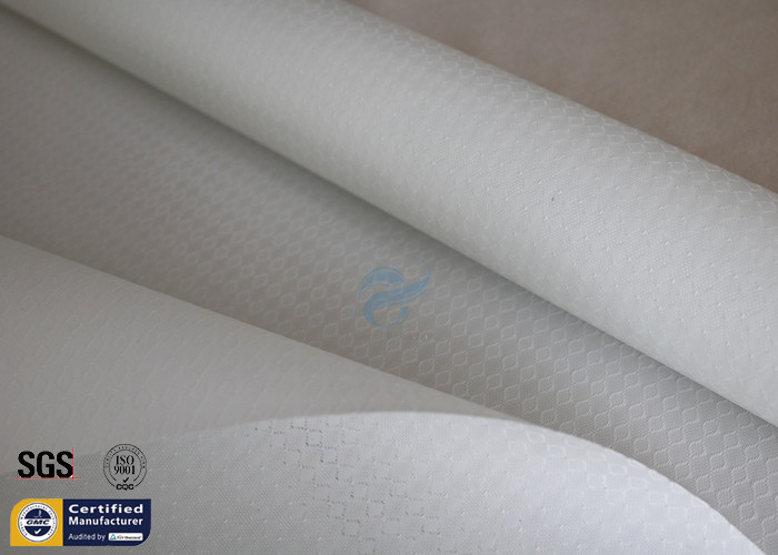 White Silicone Coated Fiberglass Fabric 0.25mm 300gsm BBQ Fireproof Apron Cloth