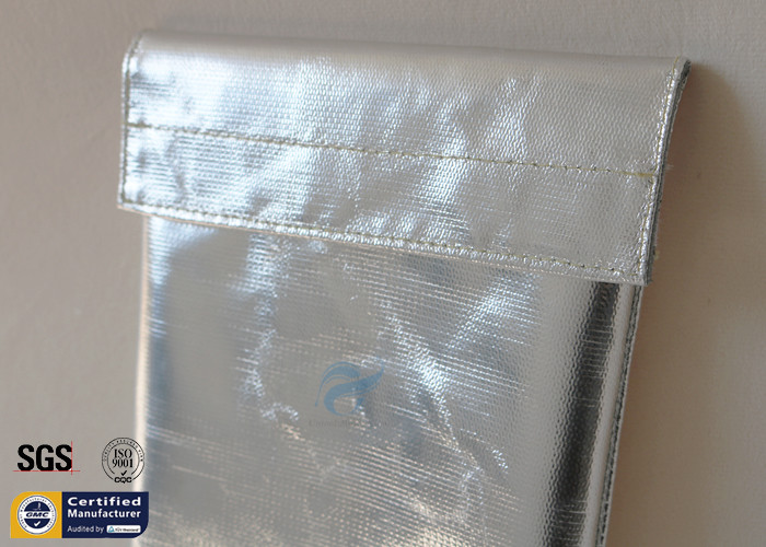 Fireproof Bag Document Cash Envelope 1022℉ Silver Non Itchy Fiberglass Cloth