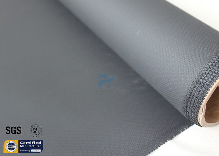 Black Heat Thermal Insulation Materials 0.43MM 530GSM Acrylic Fiber Glass Fabric