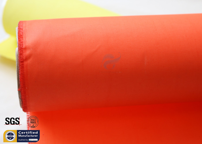 Acrylic Coated Fibreglass Fabric Orange 260GSM 0.22MM Heat Resistant 260℃