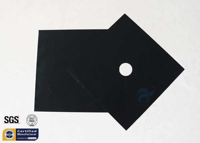 PTFE Coated Fiberglass Fabric Stovetop Burner Protector Gas Range Black 260℃