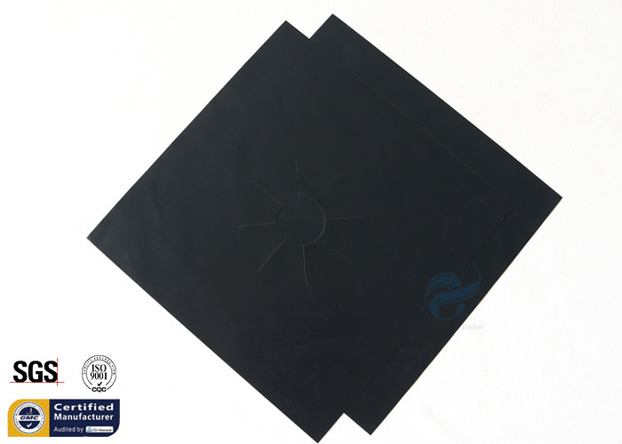 PTFE Coated Fiberglass Fabric Stovetop Burner Protector Gas Range Black 260℃