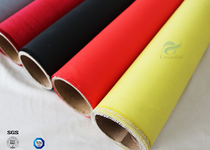 High - Temp 260℃ Alkali Free 0.45mm Yellow Color Silicone Coated Fiberglass Fabric