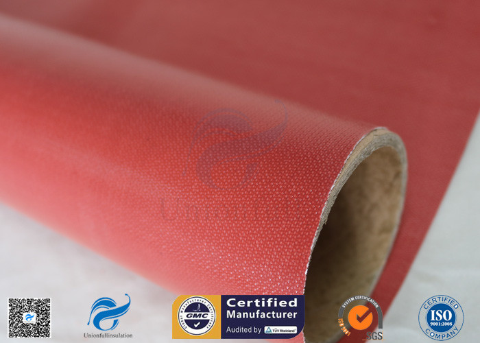 1000mm Wide 50m Long 40/40g Double - Sided Red Silicone Coated Fiberglass Fabric