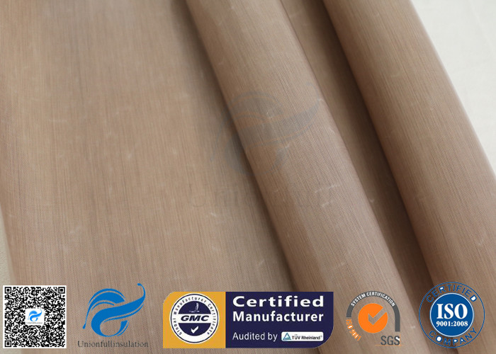 0.12mm Brown ptfe coated fiberglass cloth For Non Stick BBQ Grill Mat