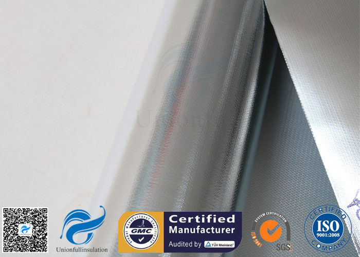 480 G / M2 Silver Coated Fabric Heat Reflective Aluminized Fiberglass Cloth