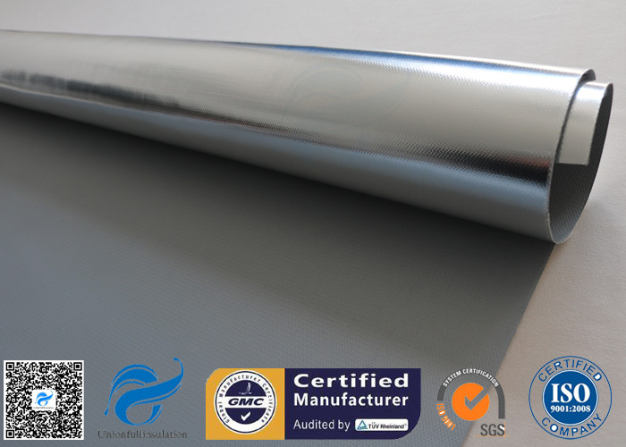 0.5mm Silicone Silver Coated Fabric / Aluminium Foil Fiberglass Cloth