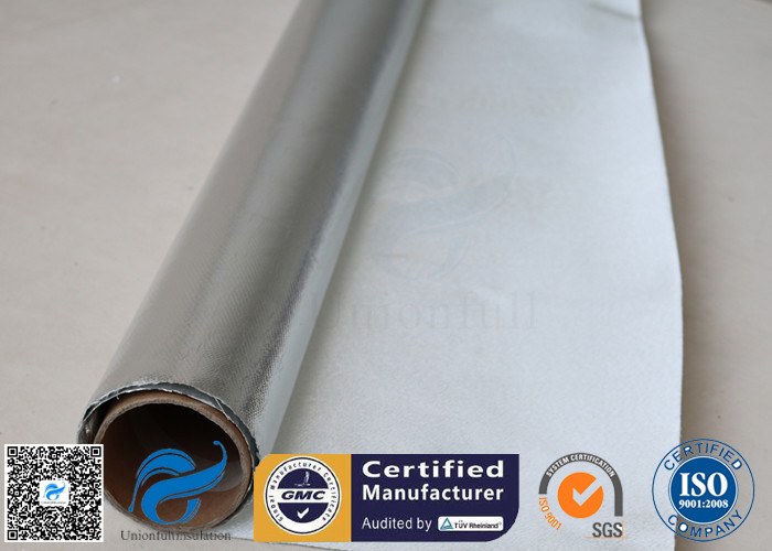 0.9mm Heat Resistant Silver Coated Fabric Aluminium Foil Fiberglass Fabric 1000℉