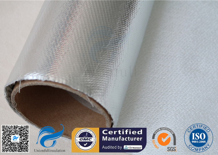 Heat Insulation Durable 880g 0.9mm Aluminium Foil Fiberglass Fabric