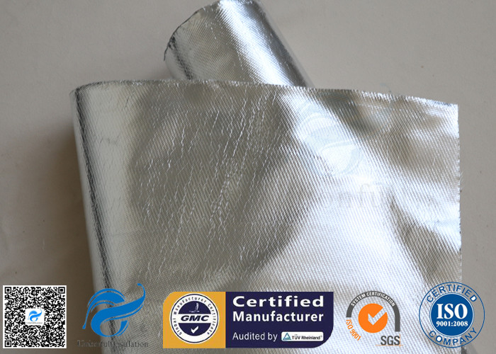 Heat Insulation Durable 880g 0.9mm Aluminium Foil Fiberglass Fabric