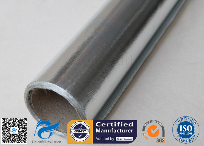 Silver Coated Fabric 430G 0.43MM Twill Aluminium Foil Fiberglass Pipe Insulation