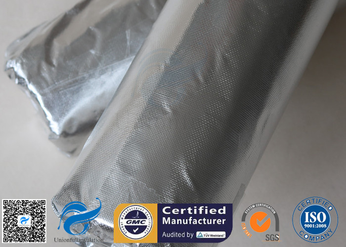 Silver Coated Fabric 430G 0.43MM Twill Aluminium Foil Fiberglass Pipe Insulation