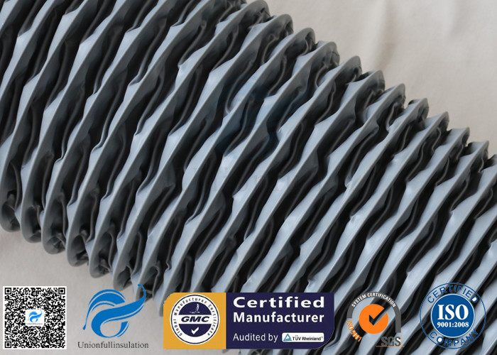 PVC Coated Fiberglass Fabric Flexible Air Duct Grey Waterproof 200MM 5M 260℃