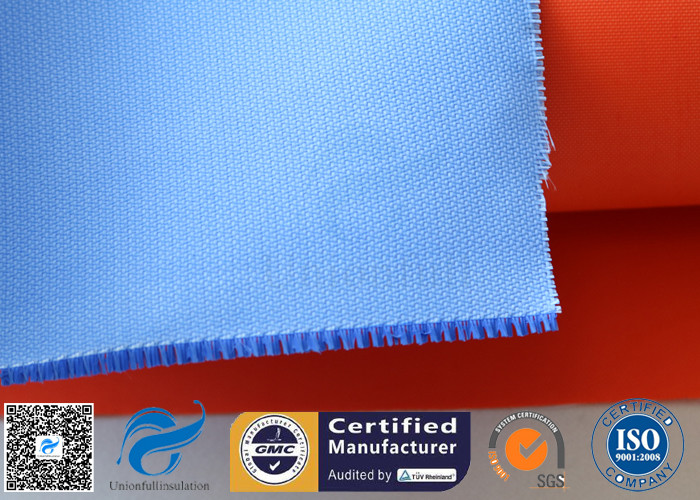 Blue Rubber Silicone Coated Fiberglass Fabric Thermal Insulation Cover 18oz