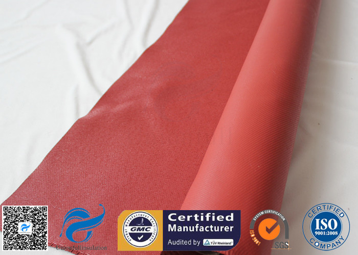 1010gsm Abrasion Resistant Red Silicone Coated Fiberglass Fabric 1mm Thickness