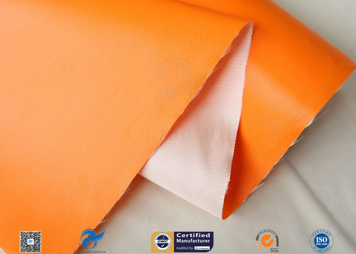 470gsm Thermal Insulation Materials Orange Silicone Coated Fiberglass Cloth