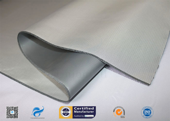 0.45mm High Temperature Resistant Silver Grey Silicone Coated Fiberglass Cloth