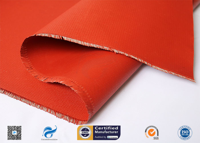 0.46 mm Red Fire Resistance Insulation Silicone Coated Glass Fiber Fabric