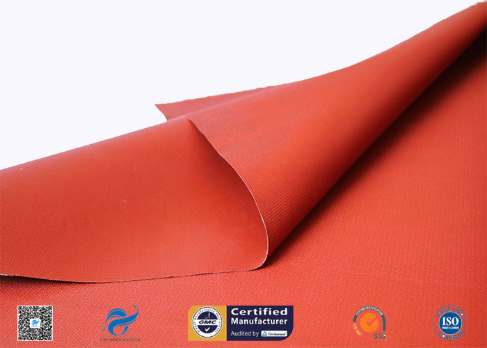 0.46 mm Red Fire Resistance Insulation Silicone Coated Glass Fiber Fabric