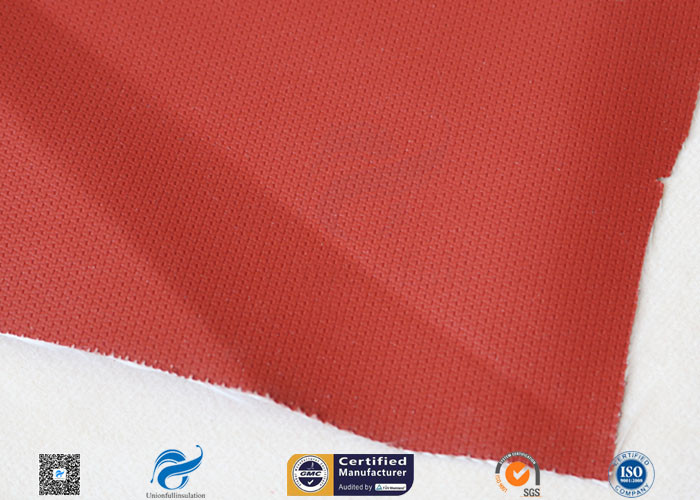 510gsm 0.5mm Red Silicone Coated Fiberglass Fabric Oil Resistant Material