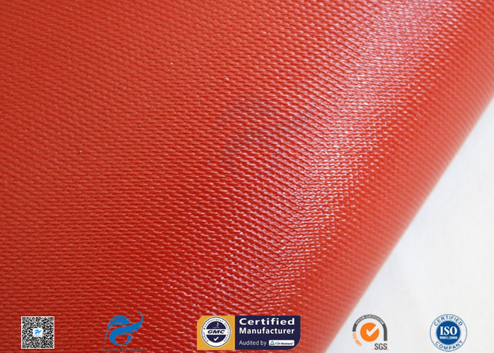 1mm Bright Red Silicone Coated Fiberglass Cloth For Thermal Insulation Jacket