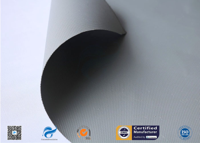 Double Sides Grey Silicone Rubber Coated Fiberglass Fabric E Glass Satin Weave