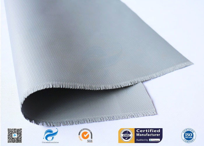 Double Sides Grey Silicone Rubber Coated Fiberglass Fabric E Glass Satin Weave