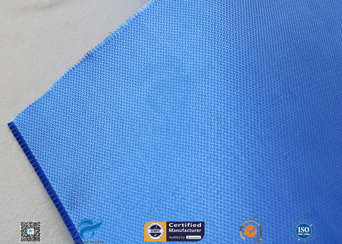 550 g/m2 0.55mm Blue Silicone Coated Fibreglass Fabric For Insulation Jacket