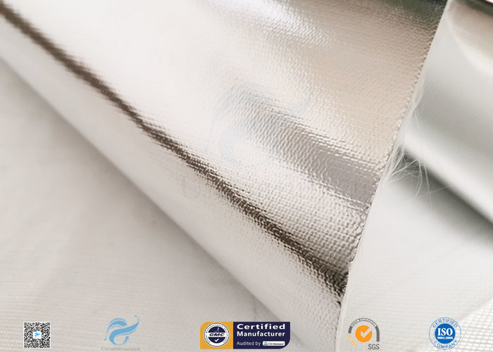 Moisture Resistant Aluminium Foil Silver Coated Fabric 300℃ Industry Using