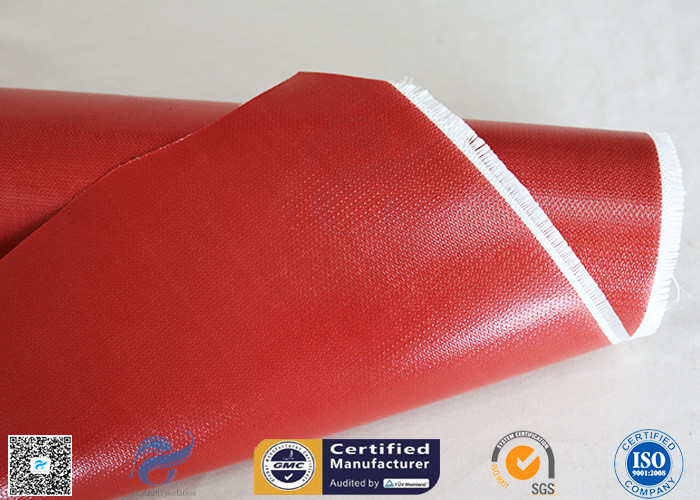 260℃ Heat Insulation 3732 0.45mm Red Color Silicone Coated Fiberglass Fabric