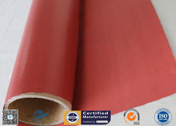 Fire Protection Silicone Coated Fiberglass Fabric 260℃ 160g Coating Red Color