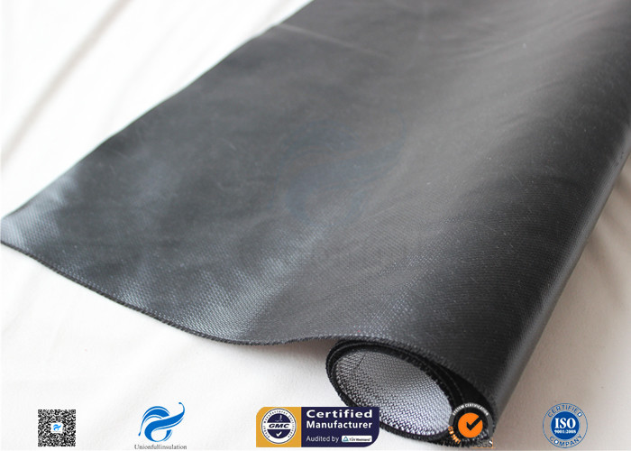 Flexible Black Silicone Coated Fiberglass Fabric For Fire / Welding Blanket