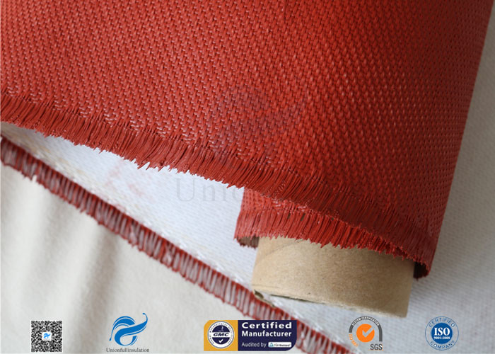 0.5mm Red Silicone Coated Fiberglass Fabric Cloth For Thermal Insulation