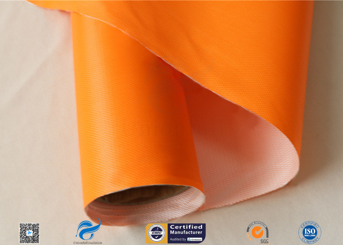 0.45mm Chemical Corrosion Resistant Orange Silicone Coated Fiberglass Cloth Fabric