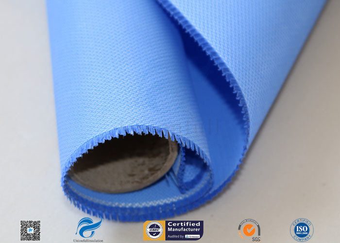 Blue 0.5mm Rubber Silicone Coated Fiberglass Fabric For Fire Resistant Blanket