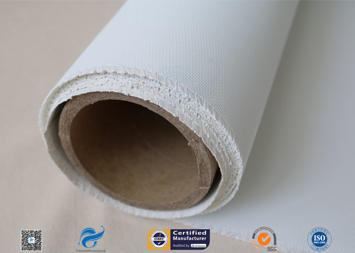 White Polyurethane PU Coated Fiberglass Cloth 0.9mm For Welding Blanket