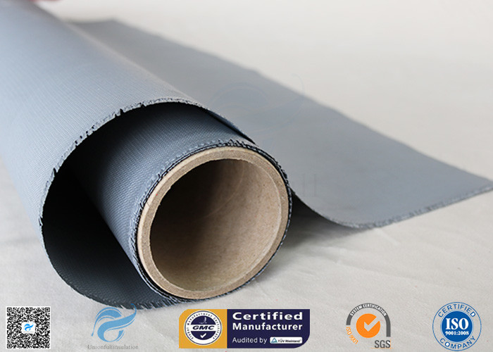 Waterproof 40/40g 18oz 0.45mm Silicone Coated Fiberglass Fabric 260℃ Gray Color