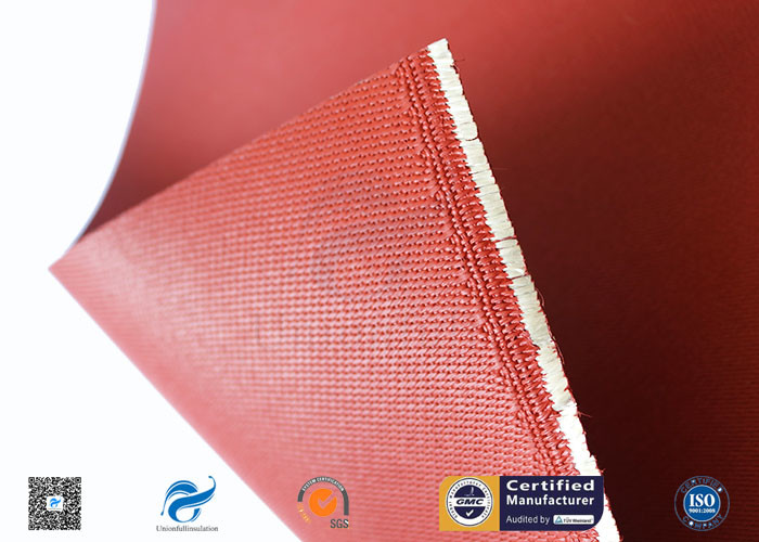 Heat Resistant Red Silicone Coated Fiberglass Cloth Double Sides 1.3mm