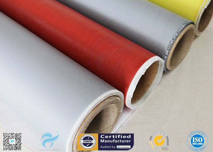 Non Flammable E-Glass Fiber 590g Double - Sides Silicone Coated Fiberglass Fabric