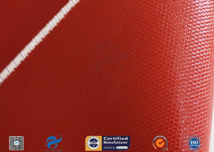 Heat Insulation 18oz 510g Red Silicone Coated Fiberglass Fabric Anti - Corrosion